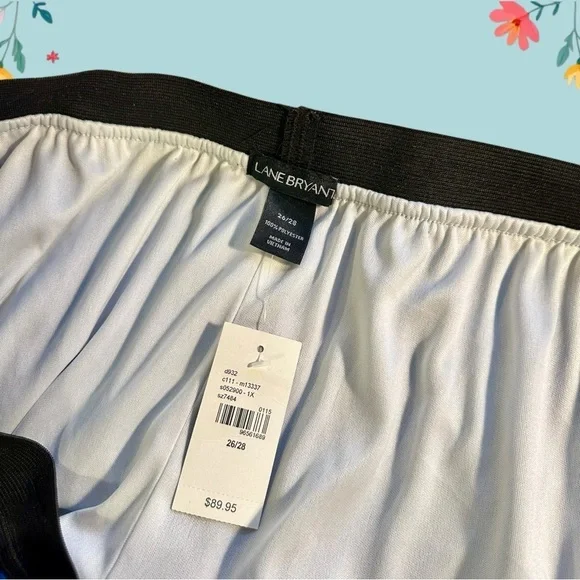 NWT Lane Bryant Blue, Black & White Colorblock Pleated Maxi Skirt Size 26/28 - Picture 7 of 14